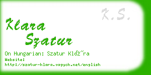 klara szatur business card